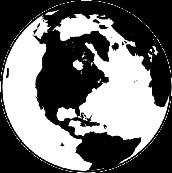 Blackand White World Map