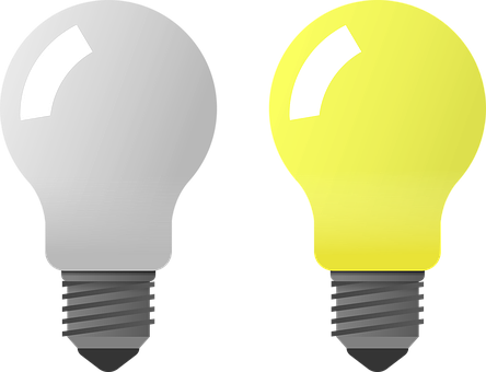 Blackand Yellow Lightbulbs Illustration