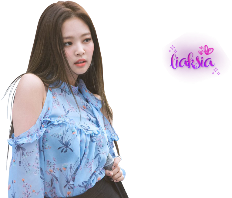 Blackpink Member Blue Floral Top