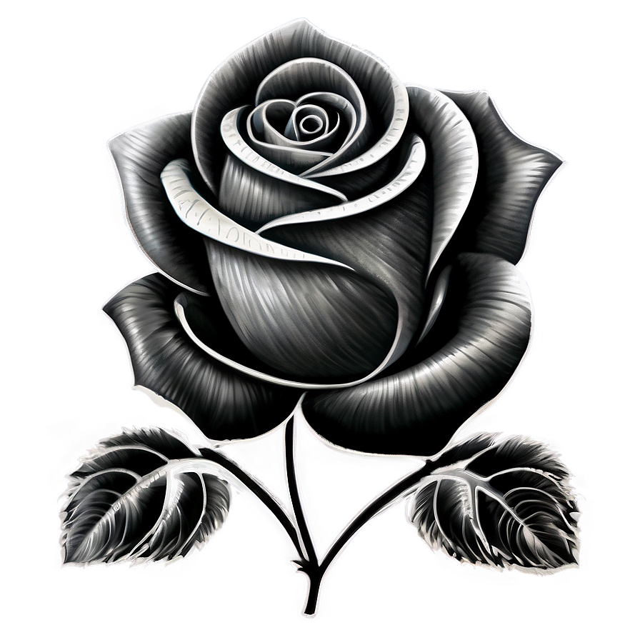 Blackwork Rose Tattoo Artwork Png 05252024