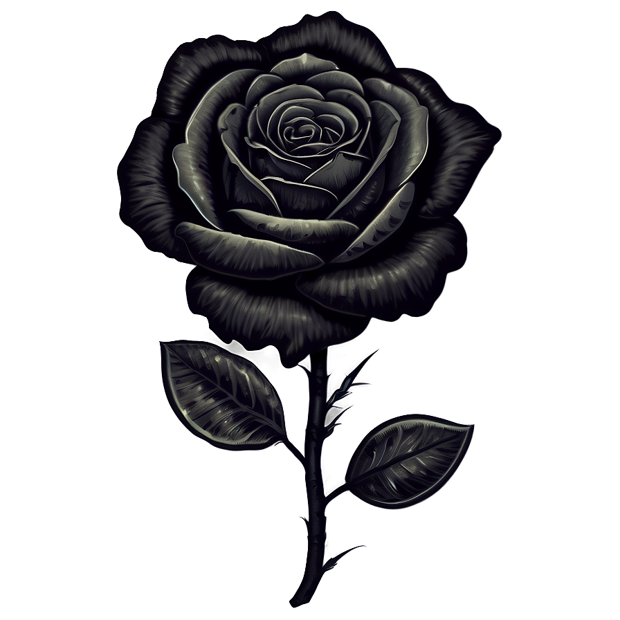 Blackwork Rose Tattoo Artwork Png 05252024