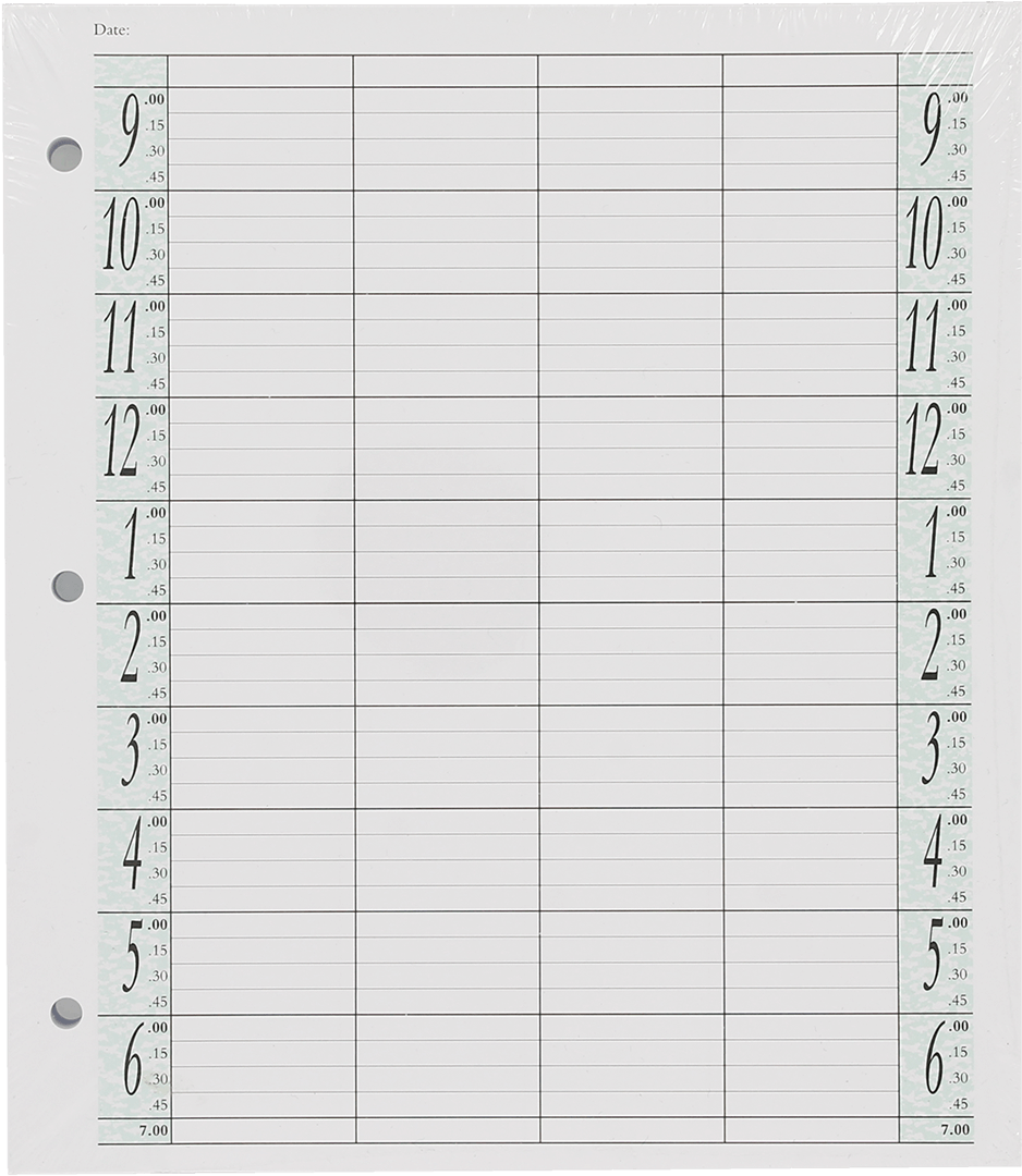 Blank Daily Agenda Sheet