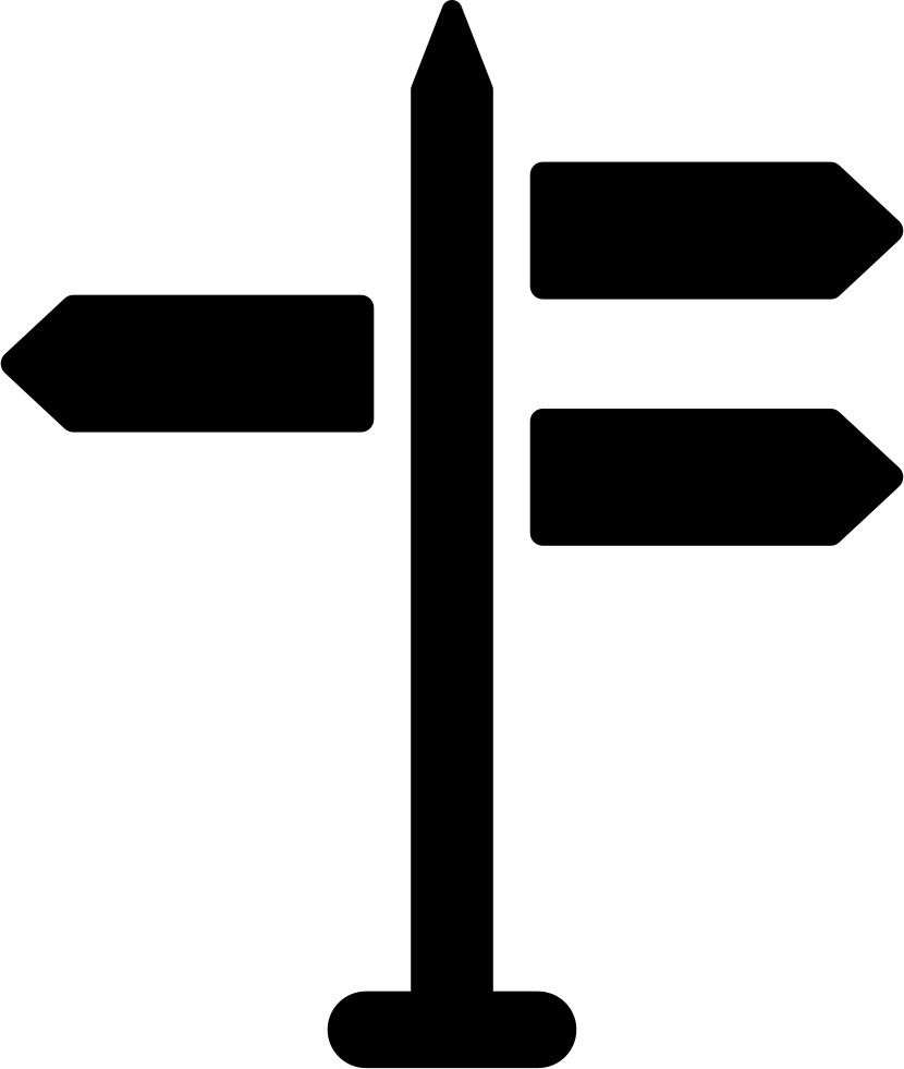 Blank Directional Signpost PNG with transparent background