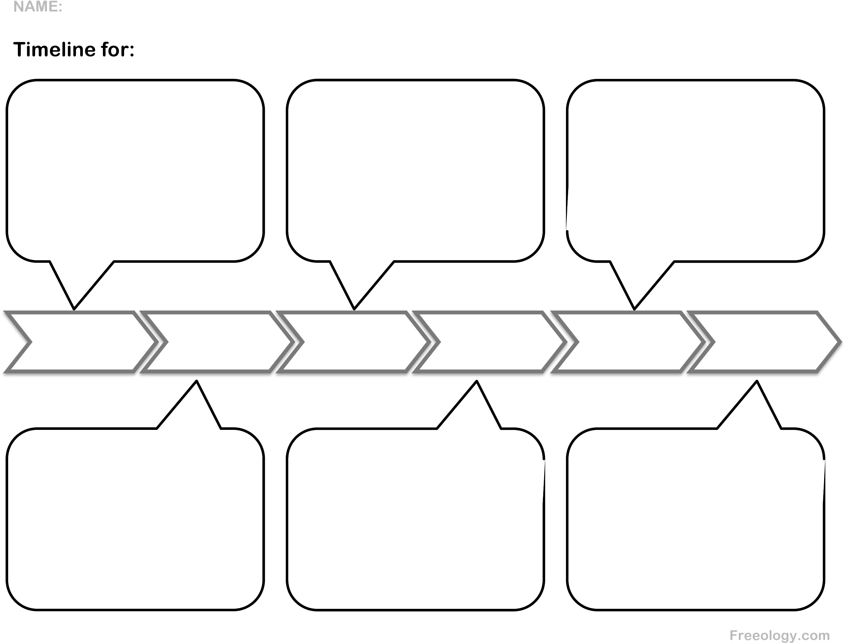 Blank Educational Timeline Template PNG with transparent background