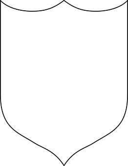 Blank Heraldic Shield Vector PNG with transparent background