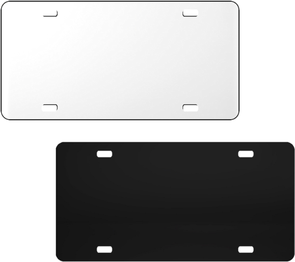 Blank License Plates White Black