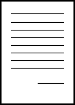Blank Lined Notebook Paper PNG with transparent background