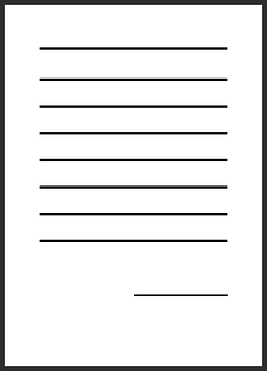 Blank Lined Paper Template PNG with transparent background
