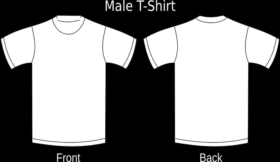 Blank Male T Shirt Template Front Back PNG with transparent background