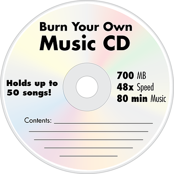 Blank Music C D Template PNG with transparent background