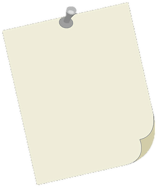 Blank Note Paper Pinned Background PNG with transparent background