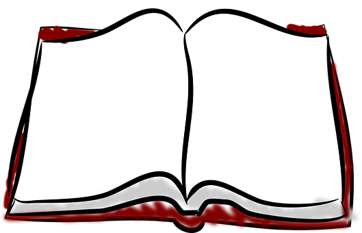 Blank Open Book Illustration PNG with transparent background