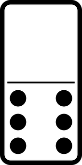 Blank Six Domino Tile PNG with transparent background