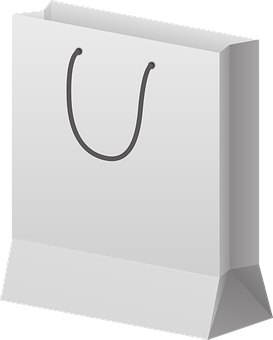 Blank White Shopping Bag PNG with transparent background