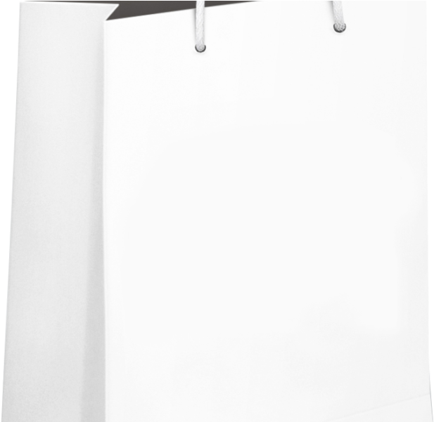 Blank White Shopping Bag PNG with transparent background