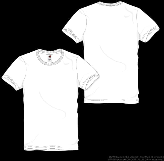 Blank White T Shirt Template Front Back PNG with transparent background