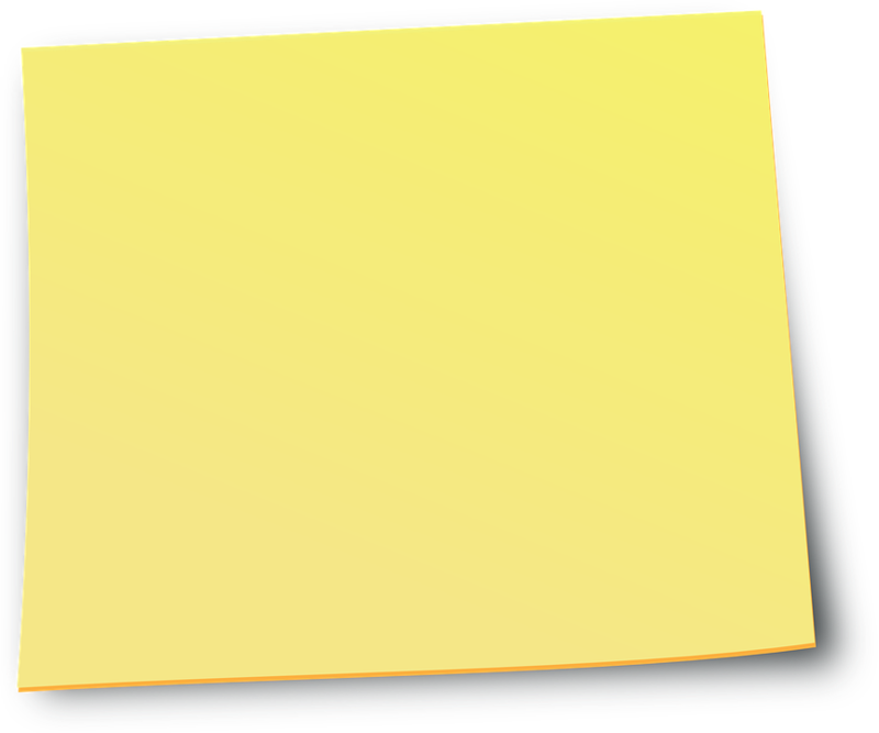 Blank Yellow Post It Note PNG with transparent background