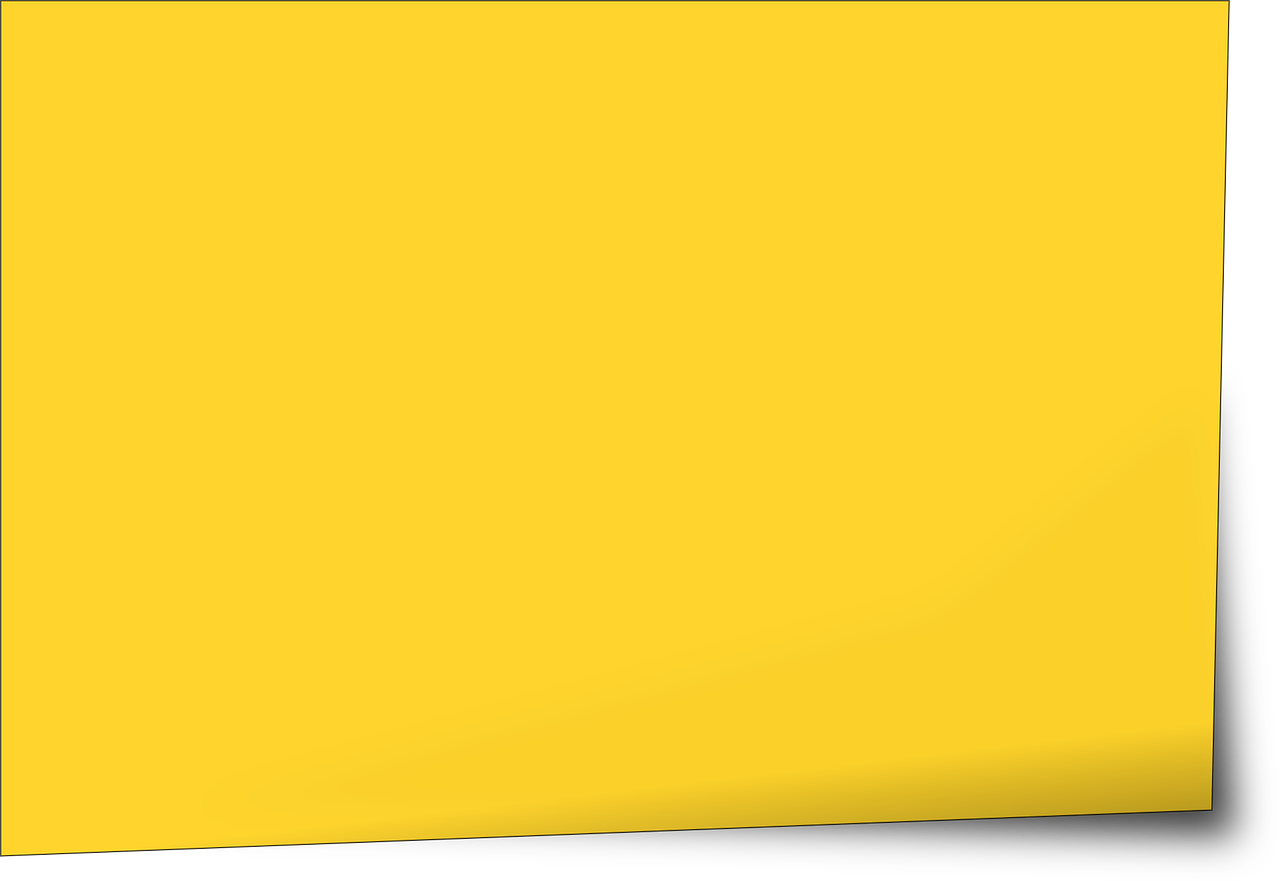 Blank Yellow Postit Note PNG with transparent background