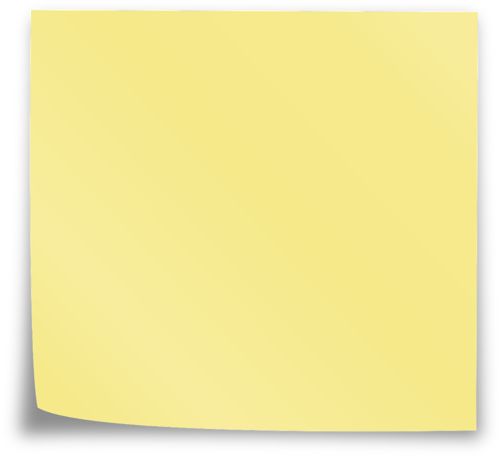 Blank Yellow Postit Note PNG with transparent background
