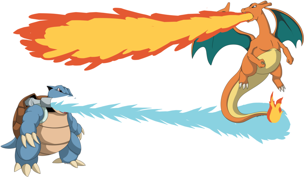 Blastoise Vs Charizard Commission By Ravem - Vegeta Vs Blastoise, HD Png Download PNG with transparent background