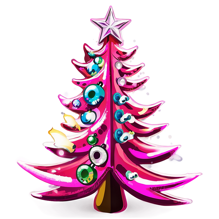 Blazing Pink Christmas Tree Png 06122024