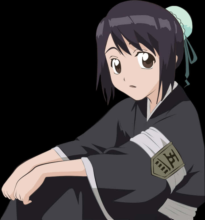 Bleach Anime Character Rukia Kuchiki PNG with transparent background