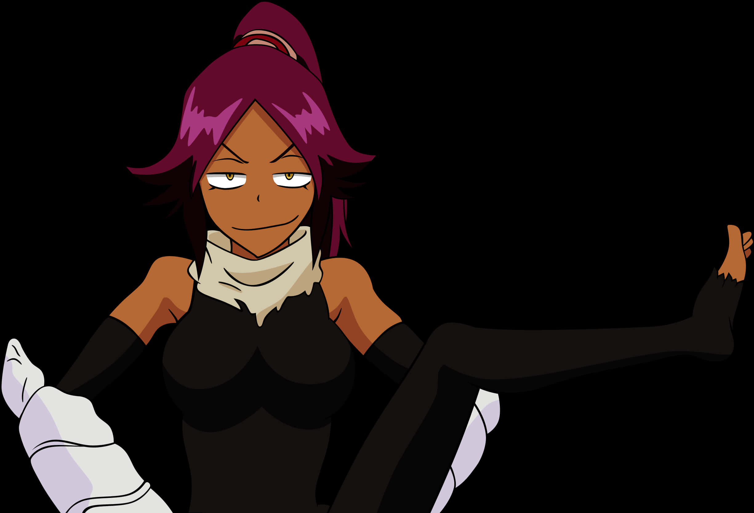 Bleach Anime Character Yoruichi Shihoin PNG with transparent background