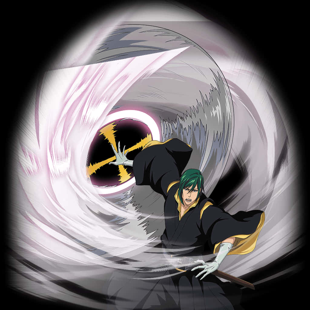 Bleach Character Unleashing Power PNG with transparent background