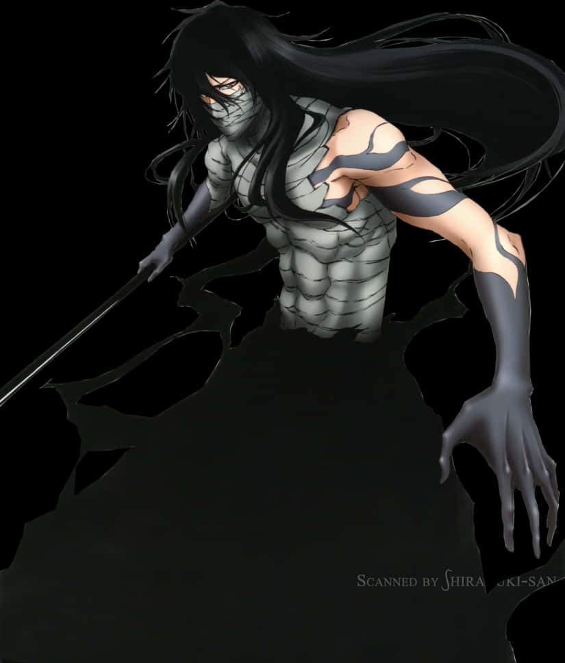 Bleach Hollow Ichigo Stance PNG with transparent background