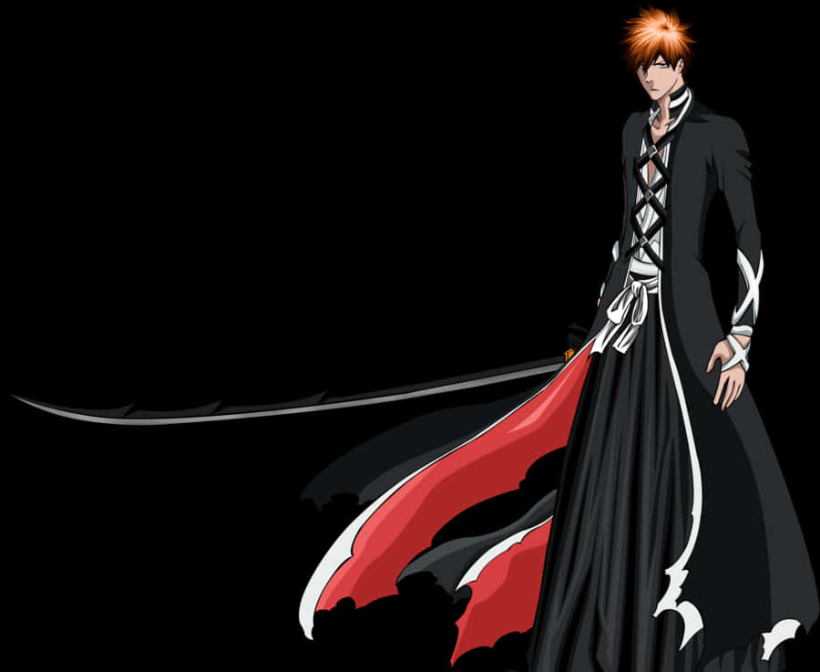 Bleach_ Ichigo_ Kurosaki_ Bankai_ Form PNG with transparent background