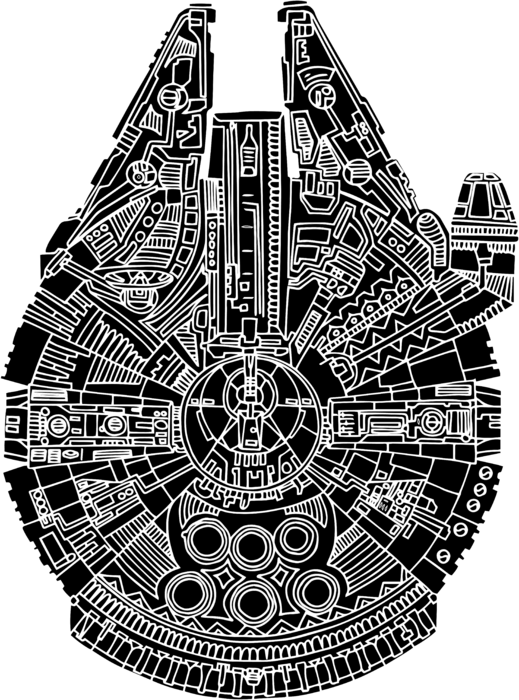 Bleed Area May Not Be Visible - Millennium Falcon Star Wars Art, HD Png Download PNG with transparent background