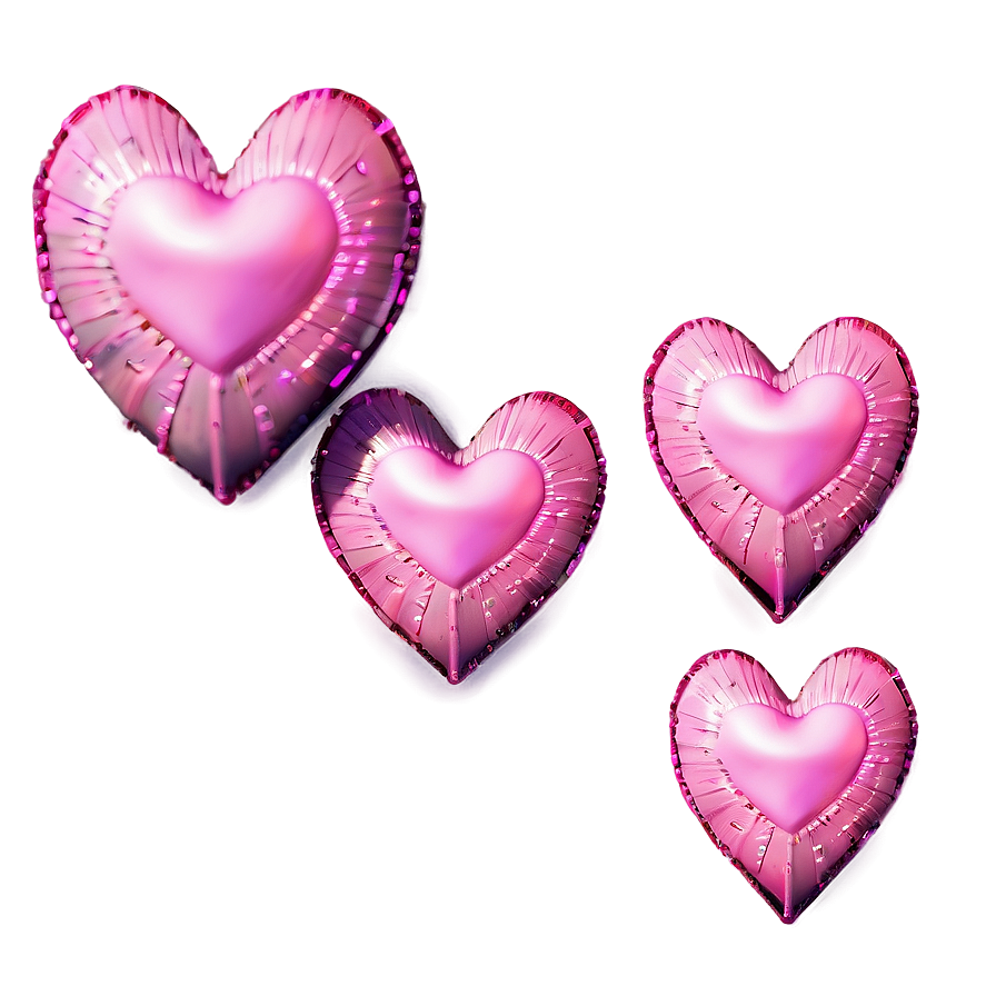 Blissful Pink Hearts Png 06122024