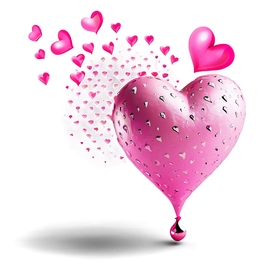 Blissful Pink Hearts Png 46