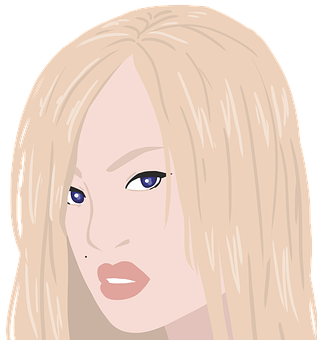 Blonde Animated Portrait PNG with transparent background