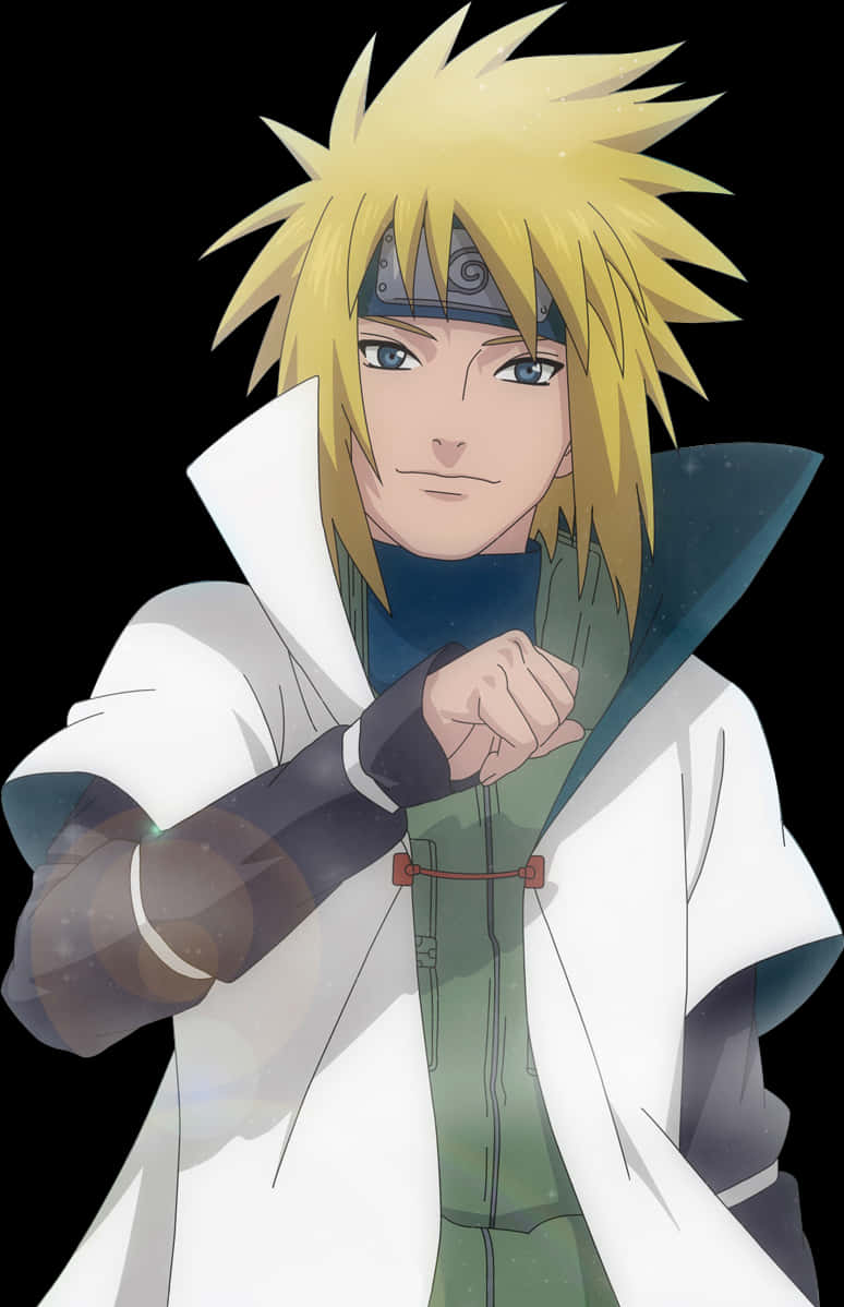 Blonde_ Anime_ Character_ Minato_ Pose.jpg PNG with transparent background