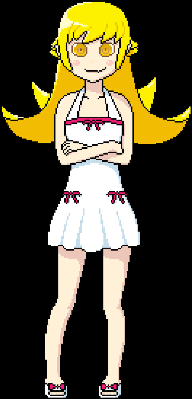 Blonde Anime Character Pixel Art