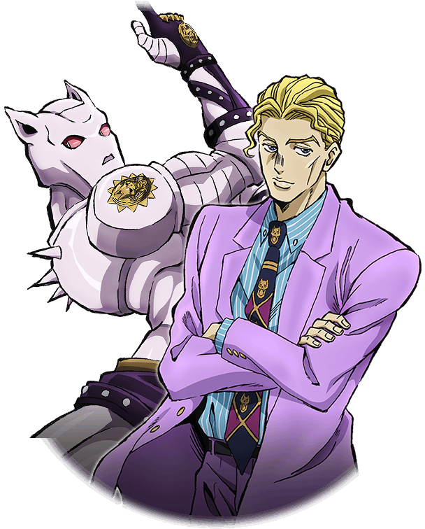 Blonde Anime Characterand Purple Stand