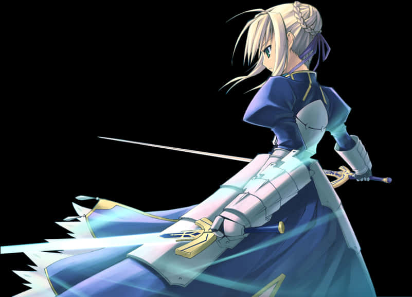 Blonde Anime Swordswoman