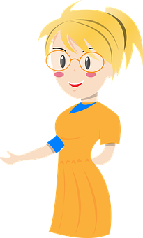 Blonde Cartoon Character Glasses