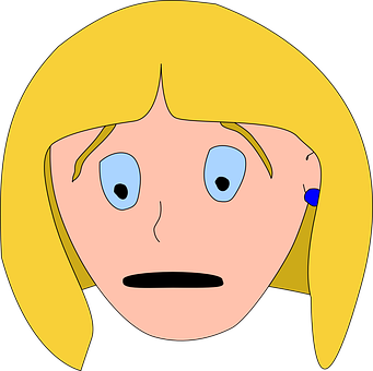 Blonde Cartoon Girl Surprised Expression