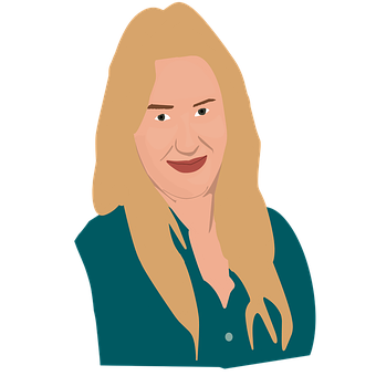 Blonde Cartoon Woman Portrait PNG with transparent background