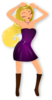 Blonde Cartoon Woman Posing