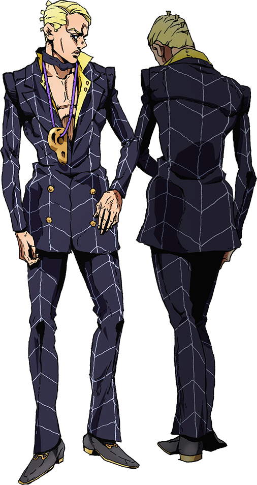 Blonde Characterin Blue Suit Jojo