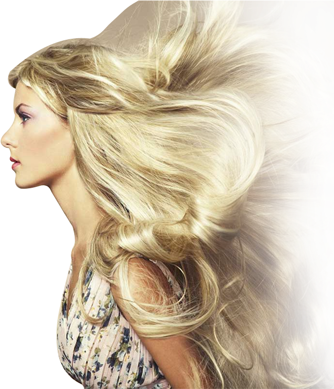 Blonde Hair Flowing Profile