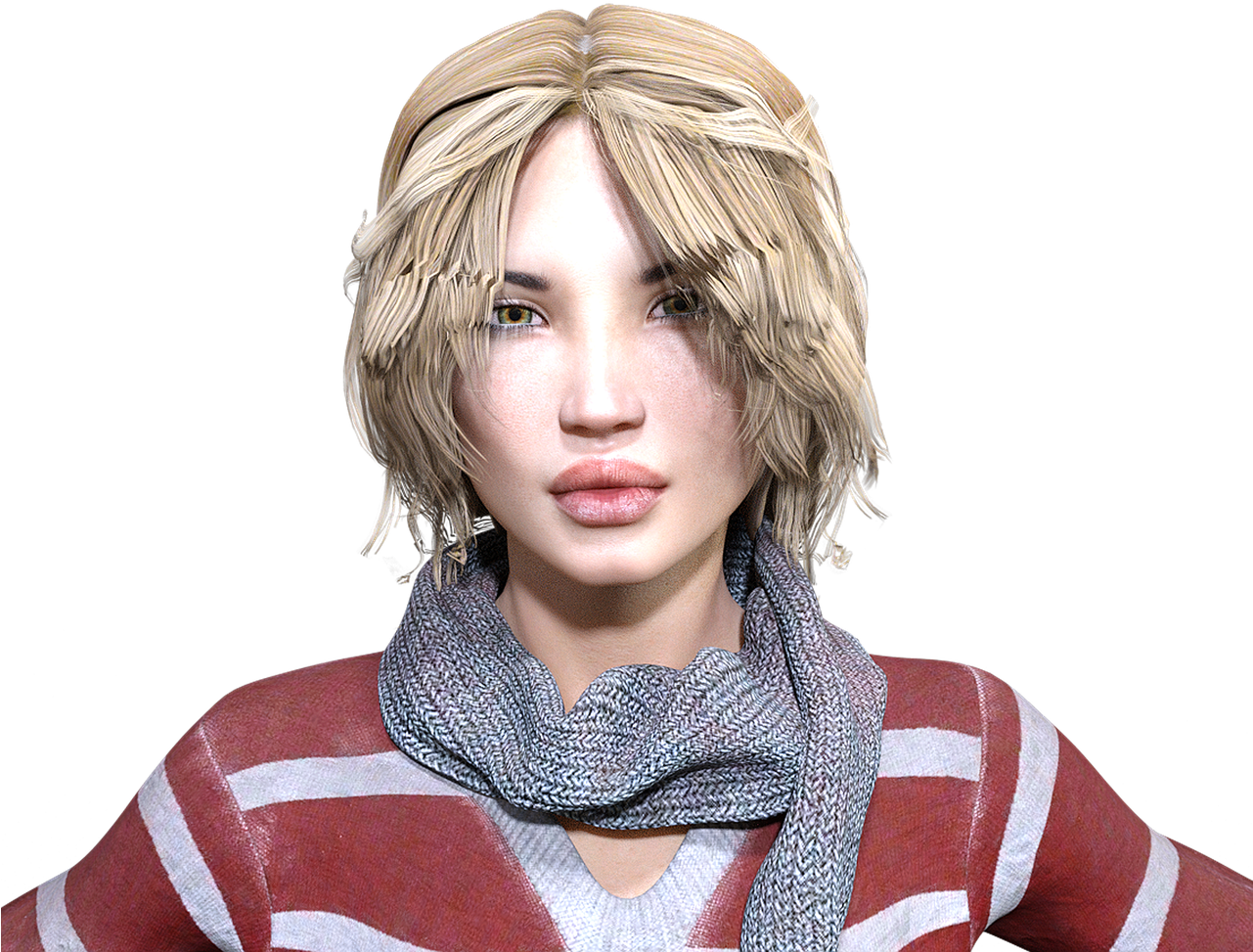 Women Blonde Young Scarf Port - Blond, HD Png Download PNG with transparent background
