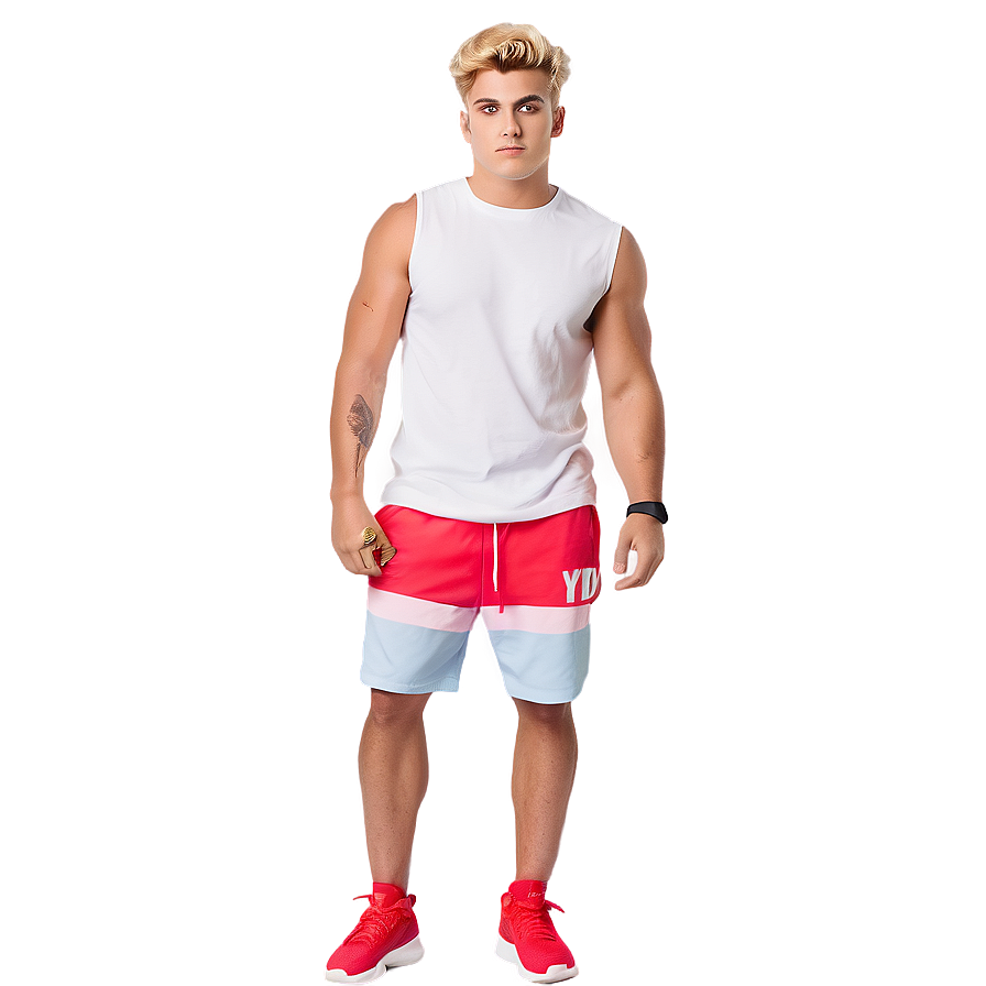 Blonde Manin Athletic Wear PNG image with a transparent background, free high-resolution download