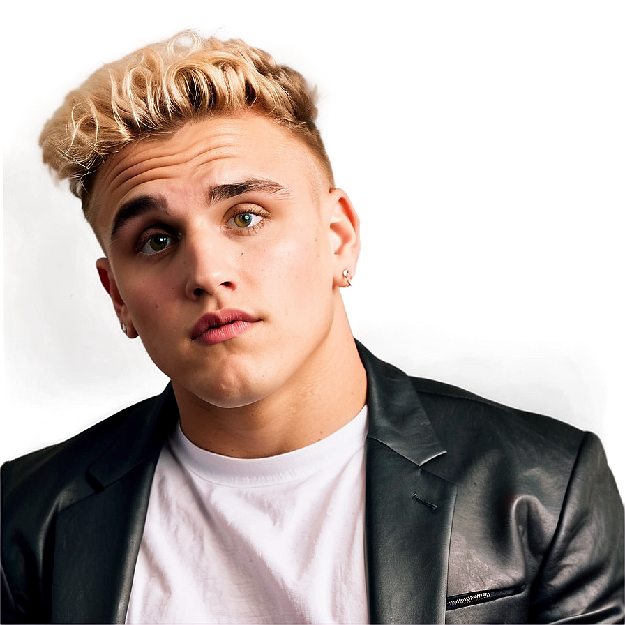 Blonde Manin Black Jacket PNG image with a transparent background, free high-resolution download