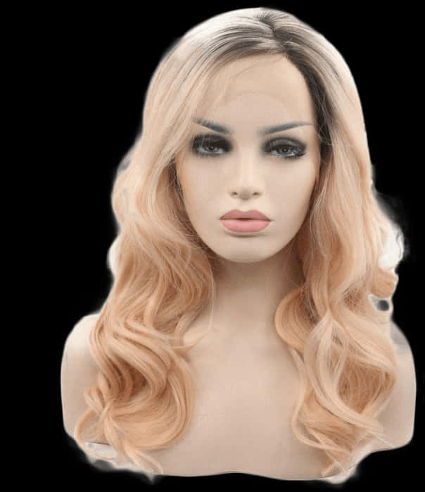 Blonde Ombre Wavy Wig Mannequin