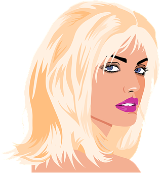 Blonde Vector Portrait PNG with transparent background