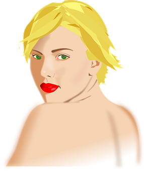 Blonde Woman Vector Portrait